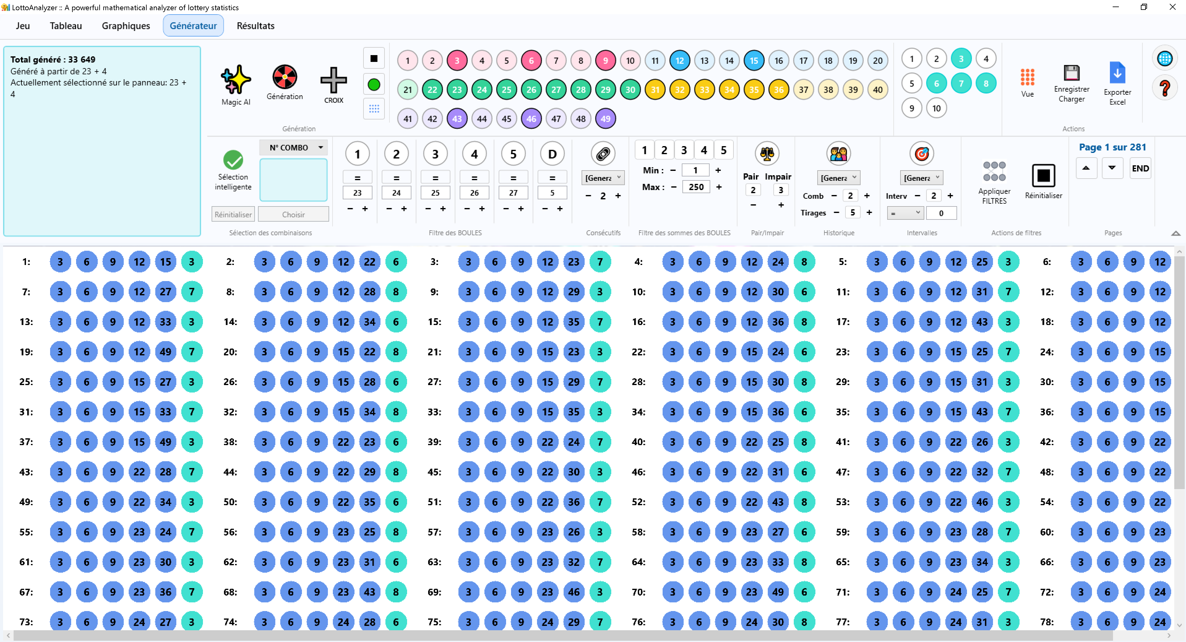 Combination generator
